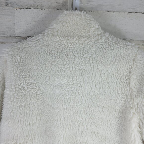 TOMMY HILFIGER White Warm Fuzzy Full Zip Sherpa Jacket WOMEN'S SIZE MEDIUM - Picture 8 of 16